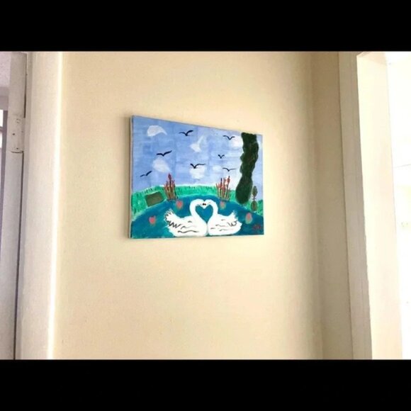 Loving swan painting - Picture 2 of 4